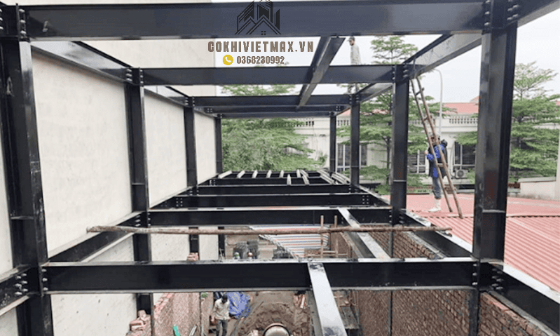 thi công sàn gác lửng khung thép