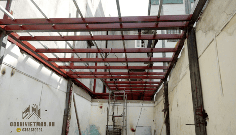 thi công sàn gác lửng khung thép