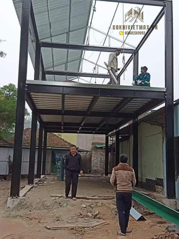 thi công sàn gác lửng khung thép
