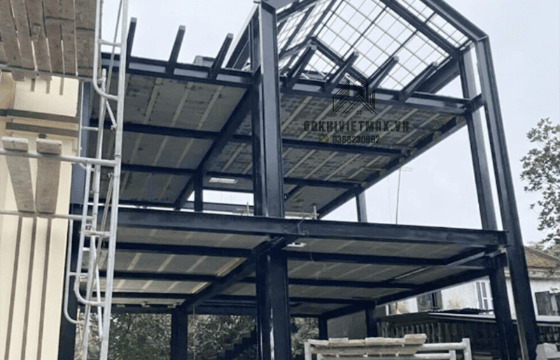 thi công sàn gác lửng khung thép