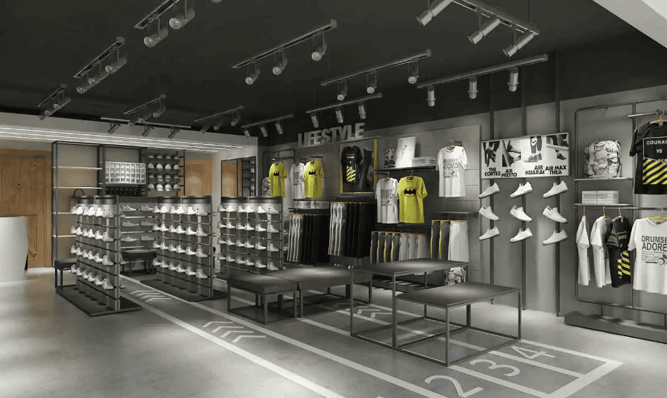Thiết kế nội thất chuỗi cửa hàng quần áo thể thao