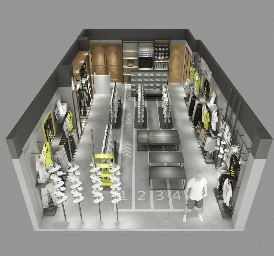Thiết kế nội thất chuỗi cửa hàng quần áo thể thao