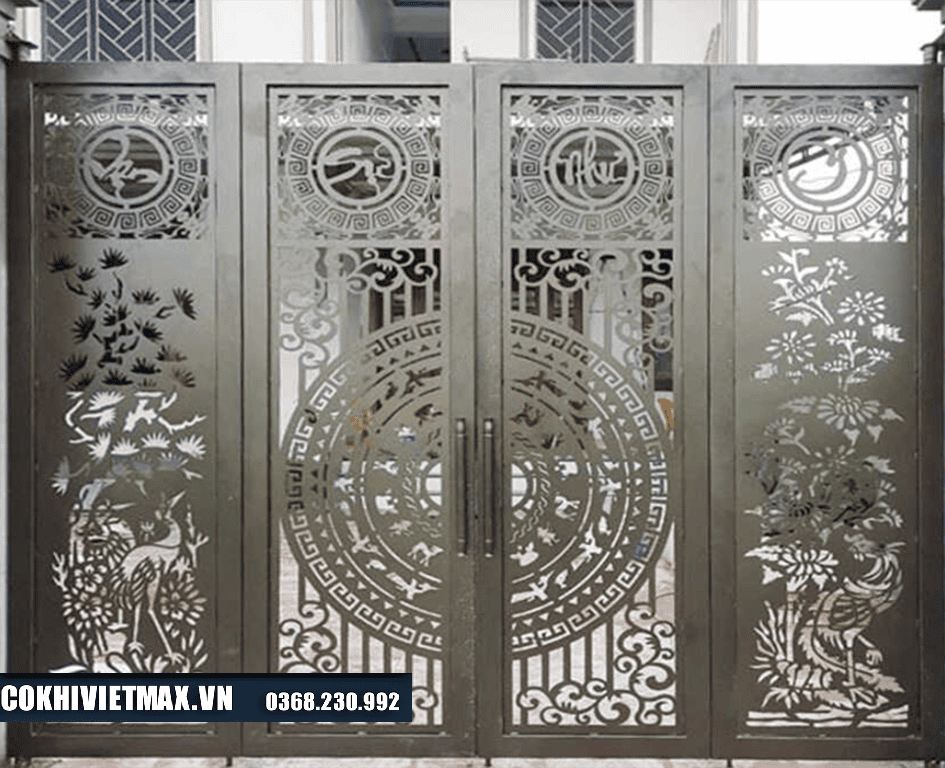 Cách làm cửa cổng sắt 4 cánh