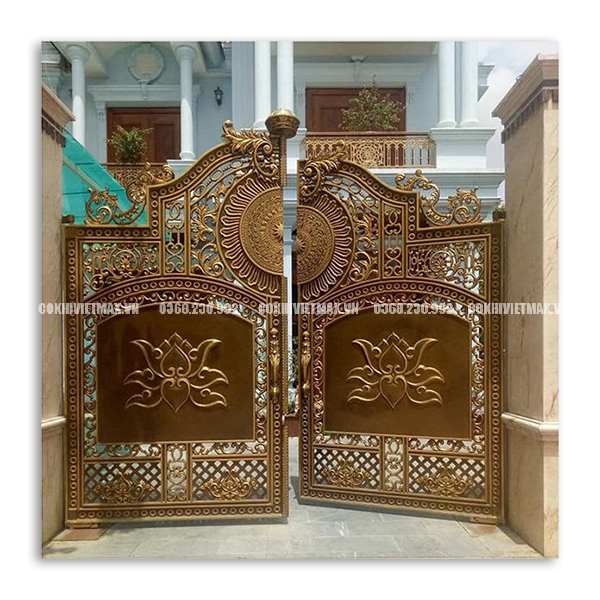 Mẫu cổng nhôm đúc hiện đại cho nhà phố