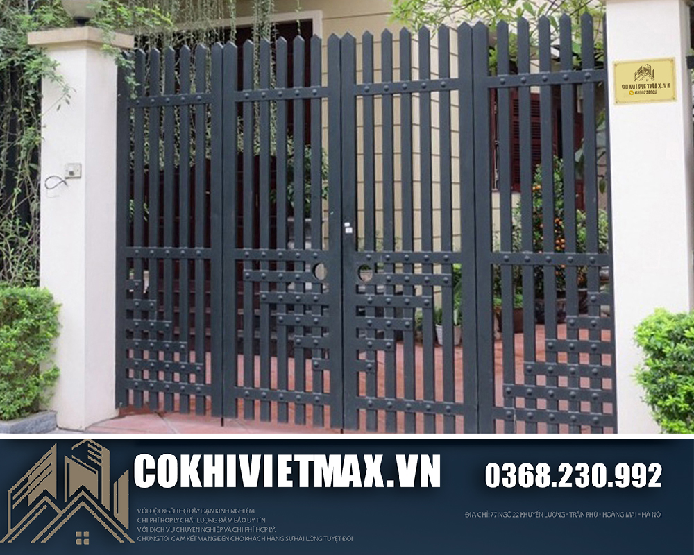 làm cửa cổng sắt 4 cánh 