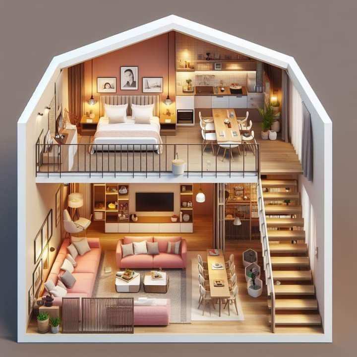 nhà gác lửng cấp 4 đẹp