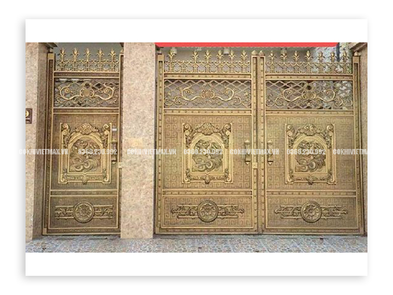Mẫu cổng nhôm đúc hiện đại cho nhà phố